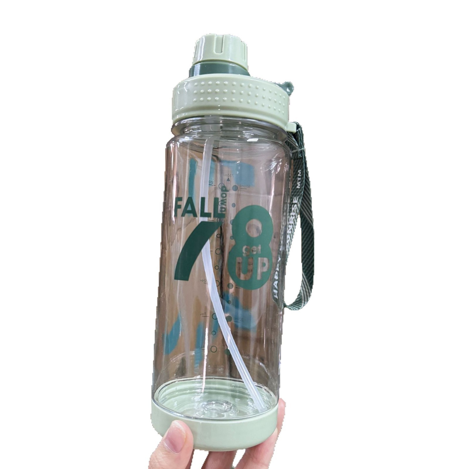 Venta directa de fábrica de botellas de plástico Taza de agua de plástico Cuerda de elevación Botella de agua de plástico Taza al aire libre Taza de espacio para estudiantes masculinos y femeninos Taza de paja