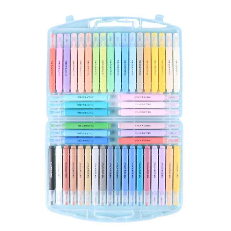 Triángulo de acrílico marcador a base de agua estudiante de primaria 48 colores impermeable color opaco Goka acuarela pluma arte infantil pincel