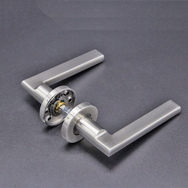 304 puertas de acero inoxidable dibujadas general conjunto completo de manijas de cerradura multicolor personalizado imitación de manijas de puerta de ángulo recto