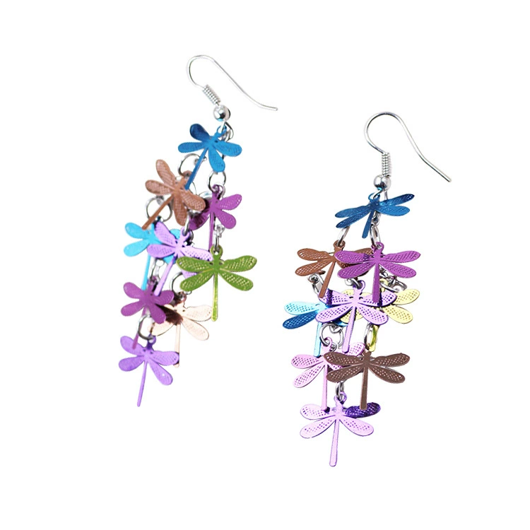 Fashion Earrings, long dangle multicolor 12 cm, lightweight 7 g accessory