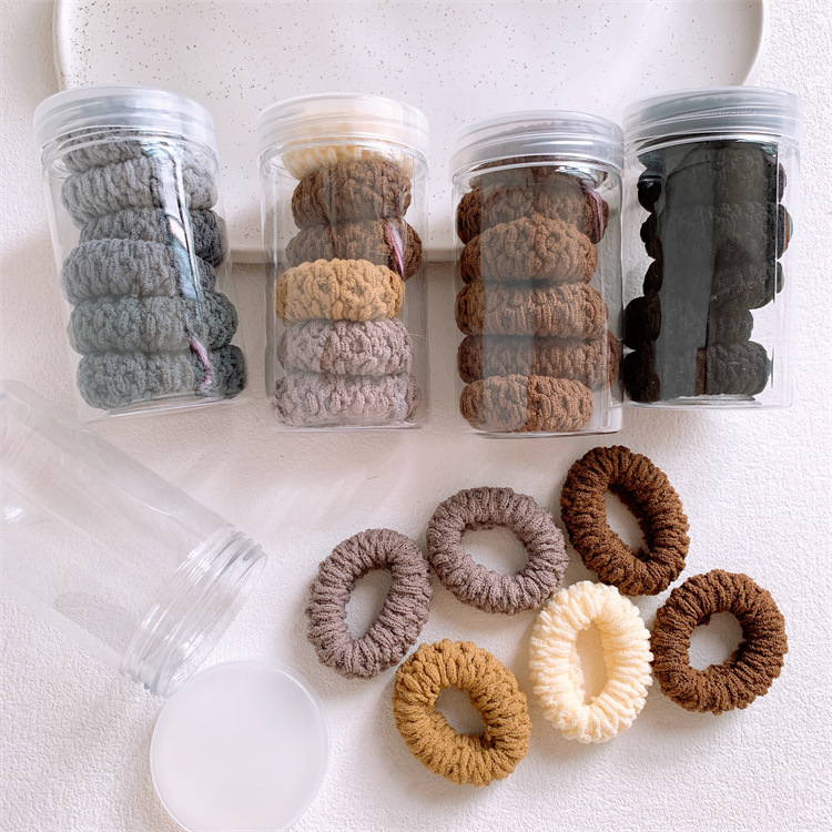 兒童罐裝加寬加厚毛巾圈扎頭髮橡皮筋發圈女孩丸子頭馬尾頭繩髮飾