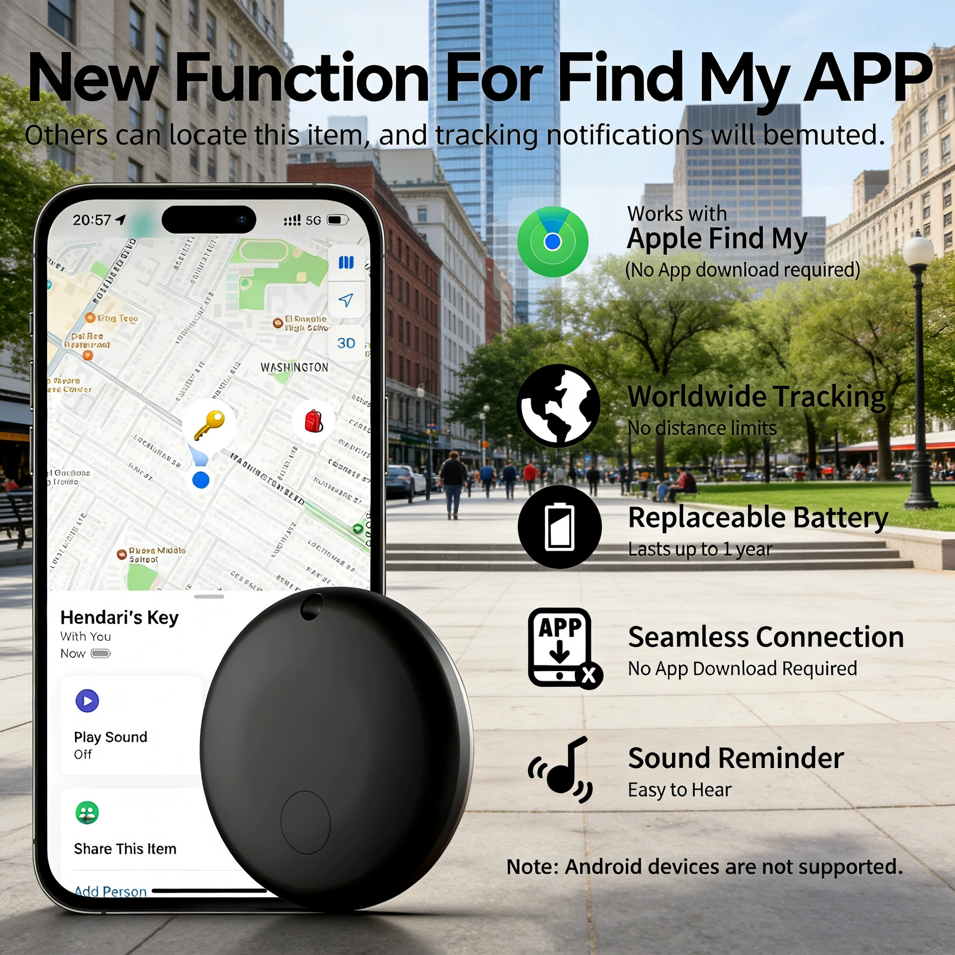 Популярный кросс-бортовой локатор AirTag поддерживает глобальный поиск Find My от Apple для предотвращения потери питомцев