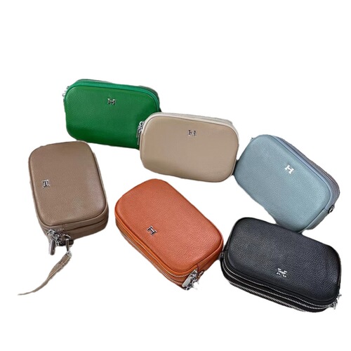 Genuine leather women's bag  new mobile phone bag crossbody camera bag large capacity internet celebrity versatile single shoulder small square bag retro