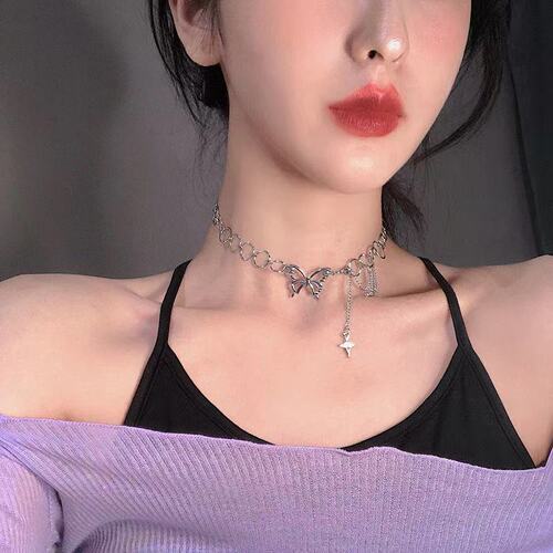 Butterfly Necklace Women's Lockchain Instagram Hip-Hop Cool Minimalist Design New Trendy Choker