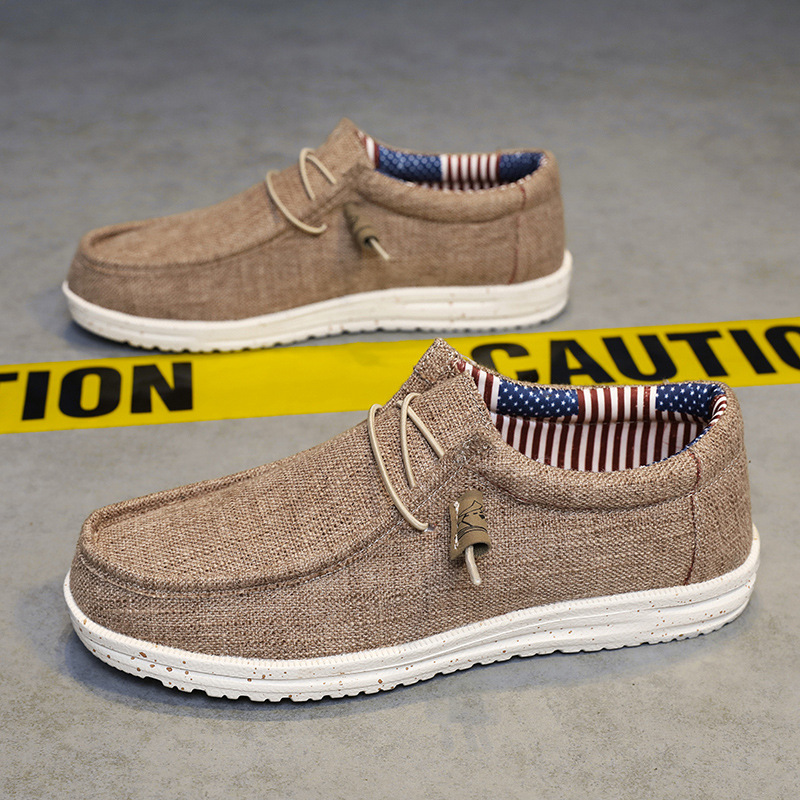 Cross-Border Large Size Korean Style Fashionable Lightweight Men's Slip-On Casual Shoes Loaf Sailing Cloth Shoes Trendy Men's Shoes Lazy Shoes