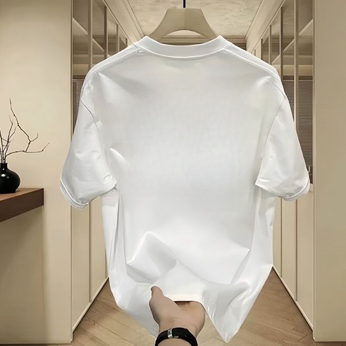 2025 New Trendy Casual High-end Men's Short Sleeve T-shirt Summer Pure Cotton T-shirt Streetwear Versatile Top T