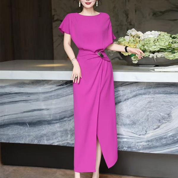 Retro fashionable elegant fitted summer long skirt