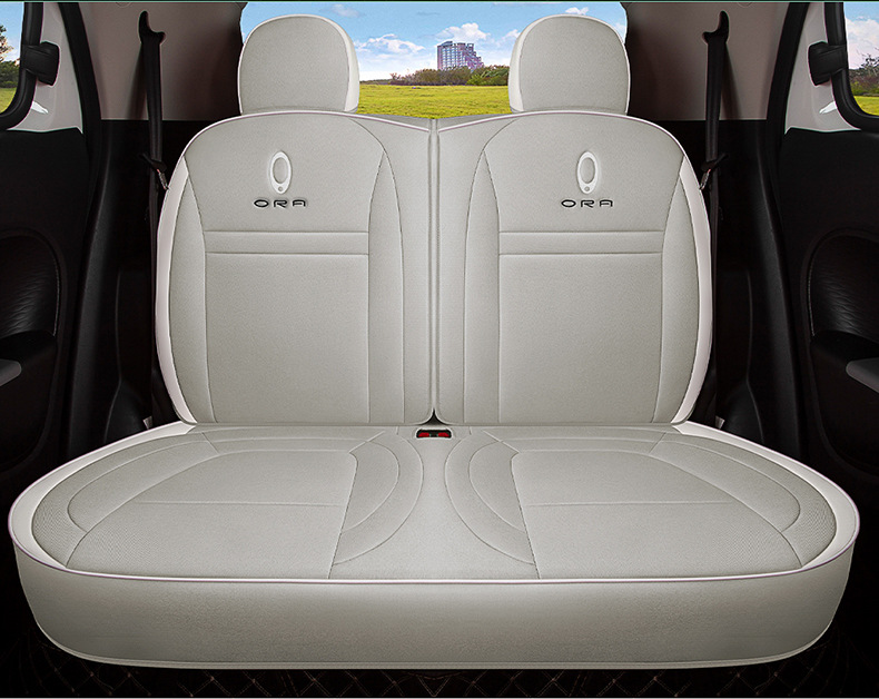 Euler R1 Black Cat special seat cover 21 22 white cat car cushion four seasons all-inclusive linen decorative seat cover