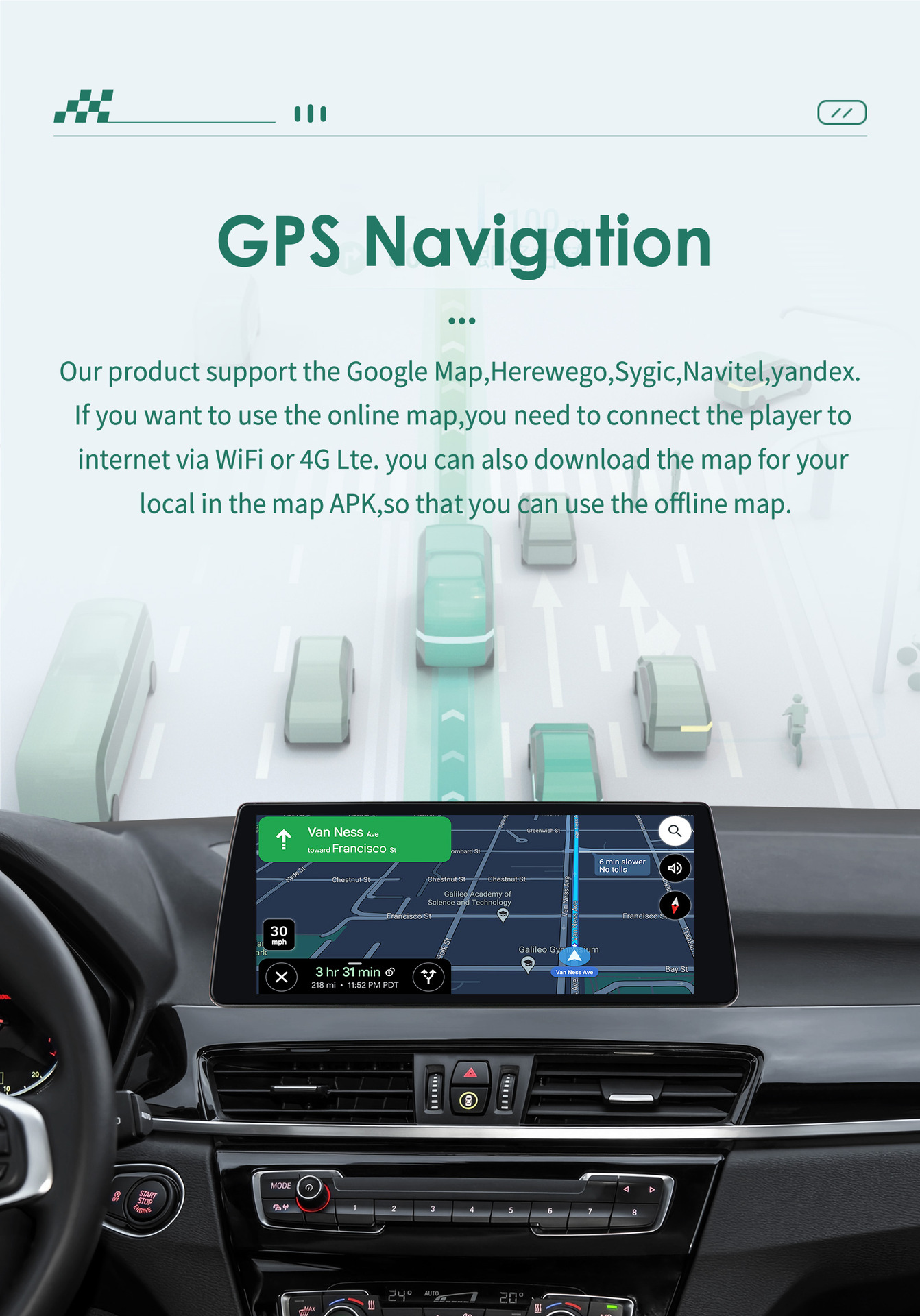Suitable for BMW X1 F48 Android large screen 16-17 car central control navigator Bluetooth wireless carplay