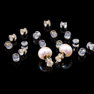 Silicone Ear Plugs, Real Gold Electroplating, Transparent Burger Anti-Falling Earring Accessories, Ear Studs, Ear Back Bundle Ear Plugs, Anti-Allergic Ear Plugs