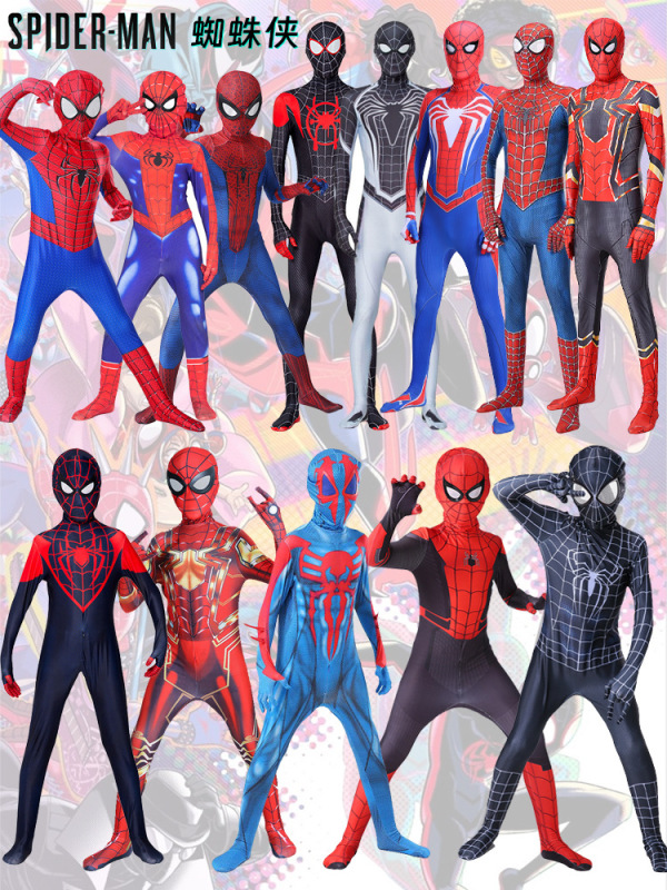 ハロウィンスパイダーマンボディスーツマイルズボディスーツスーツ遠征服大人グウェン子供衣装|undefined
