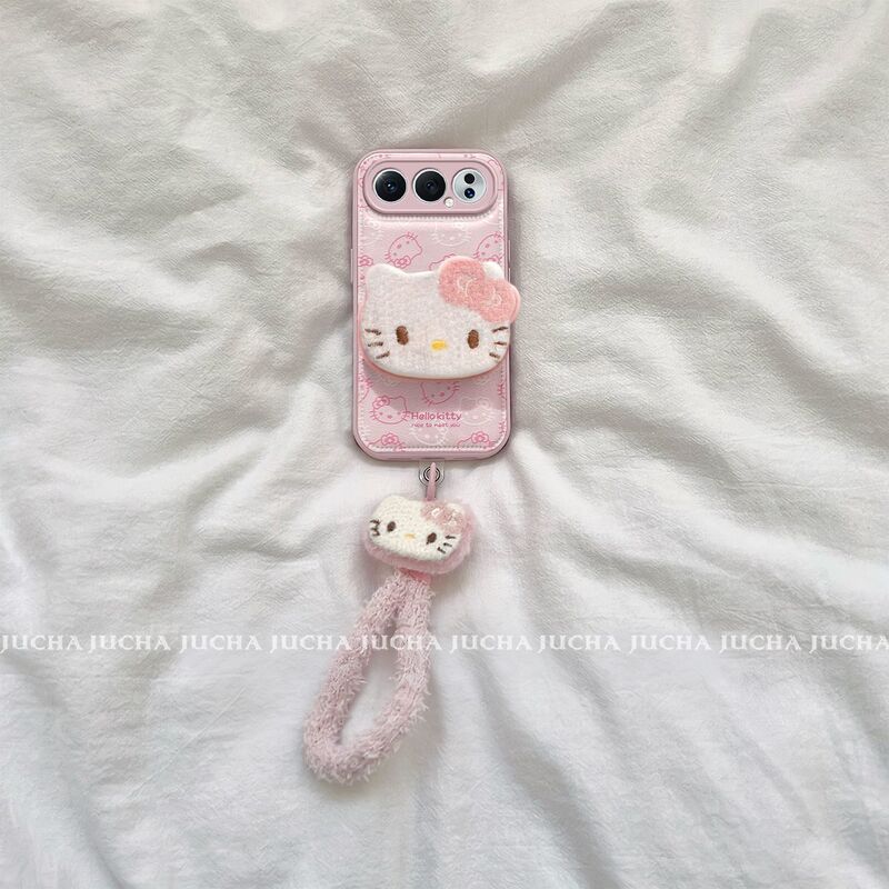 Suitable for Honor 500Pro Mobile Phone Case, Cartoon Cute Honor500 Niche Luxury Anti-Fall Case with Lines and Hello Kitty Design
