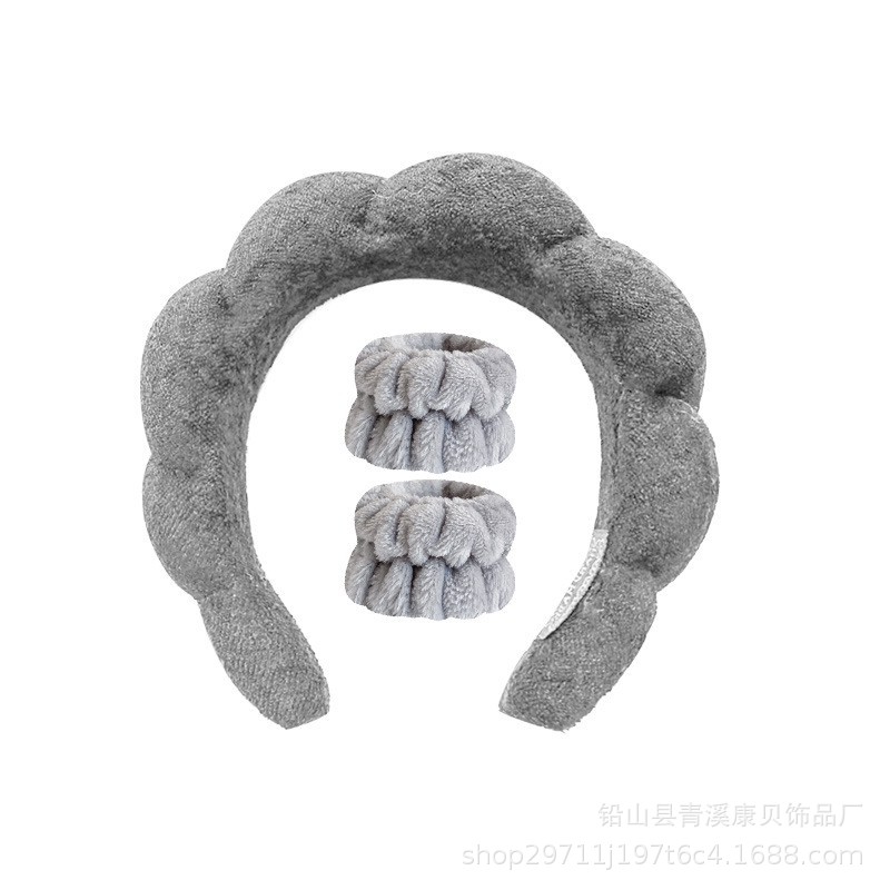 Diadema de esponja retorcida Amazon 2025, diadema de calavera alta, pulsera, diadema de pelo retorcida de felpa, diadema para lavado de cara para mujer, accesorios para el cabello
