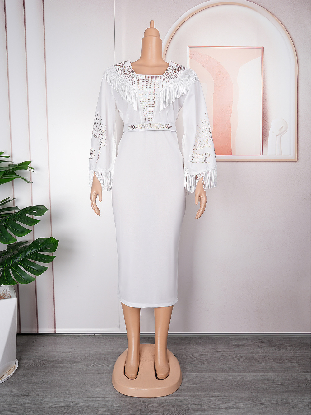 Women's Clothing plus size commuting tassel dress_voghion.com