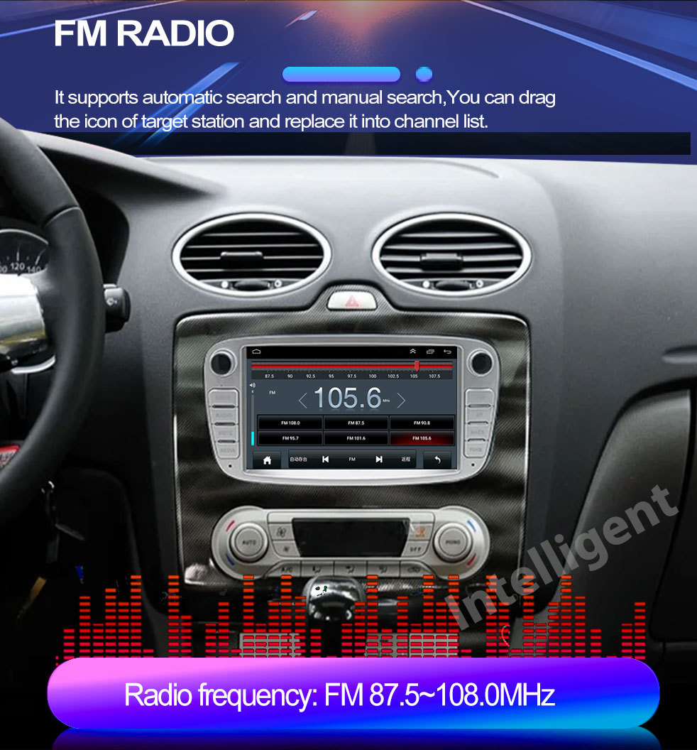 Suitable for Ford Focus 7-inch Android Smart GPS Car Navigation Bluetooth MP5 Player Carplay