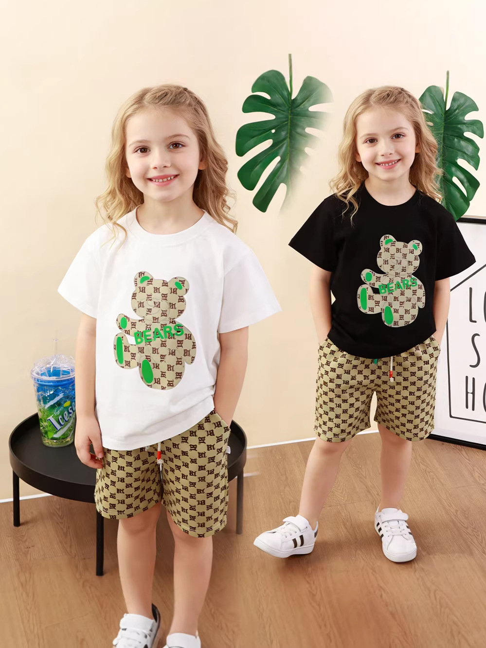 Children's sleeves, cotton summer set, shorts for boys, trousers, T-shirt, children's clothing 5