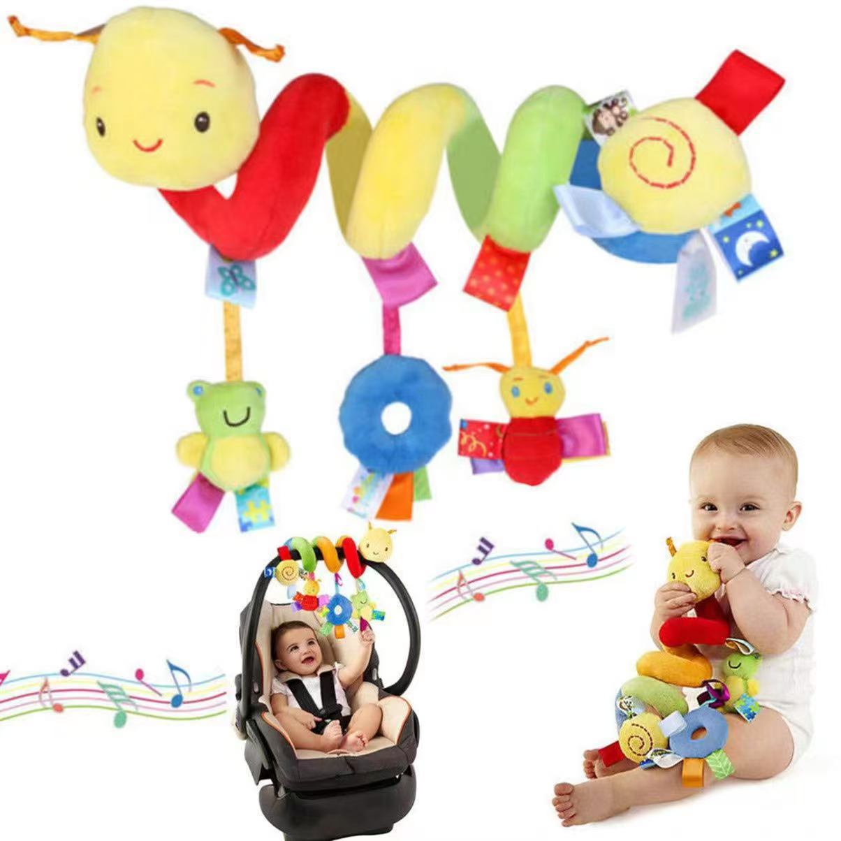 Plush Musical Crib Mobile with Rattles, Newborn Crib Hanging Toy, Crib Mobile Cpc Ce En