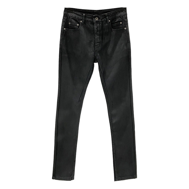 Jeans Largos para Hombre SUBHUMAN | Estilo Clásico Oscuro Versátil para Otoño/Invierno con Acabado Encerado Artesanal y Diseño Propio