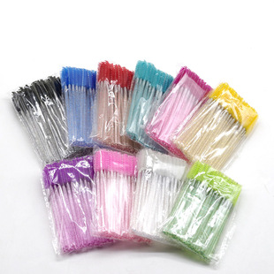 New Crystal Rod color eyelash comb eyelash brush eyebrow comb portable eyelash brush multi-purpose small brush 50 pieces a pack
