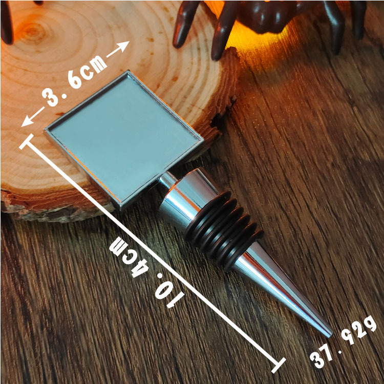 Tapón de silicona para botellas de vino, de aleación de zinc, resina epoxi, tapón de botella redondo, cuadrado, en forma de corazón, de aleación de aluminio, de metal