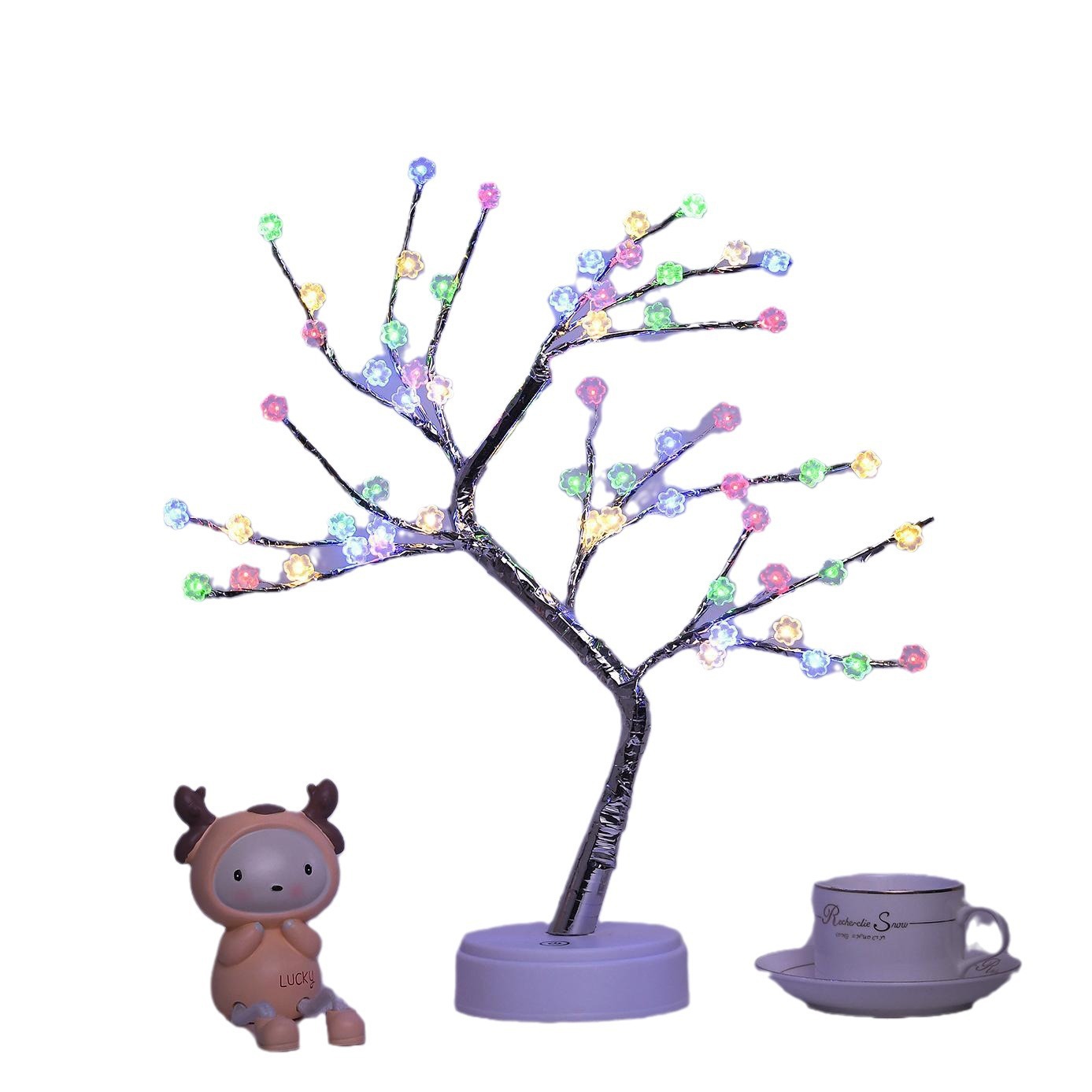 Navidad transfronteriza atmósfera de modelado LED estrella de decoración lámpara base caja de baterías USB estrella de perla lámpara de árbol