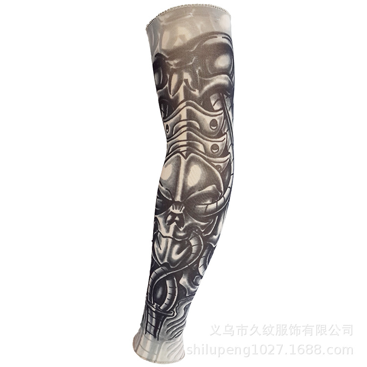有缝纹身袖套男骑行手臂套 户外套袖骑行 钓鱼防晒大花臂刺青护臂