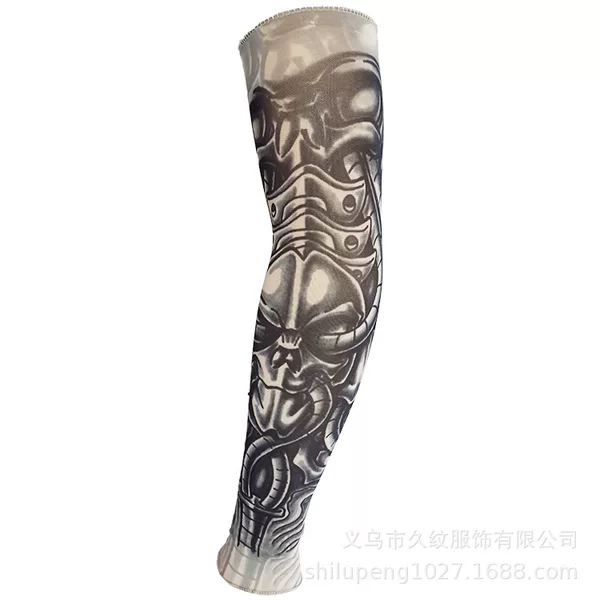 Slit Tattoo Sleeve Men's Riding Arm Sleeve Outdoor Riding Fishing Sunscreen Big Flower Tattoo Arm