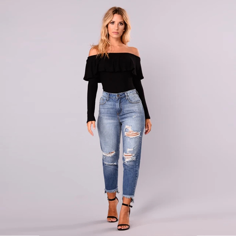 Jeans Cortos Desgastados con Dobladillo Irregular, Estilo Europeo y Americano 2026, Moda Europea y Americana para Mujer, Comercio Transfronterizo Amazon