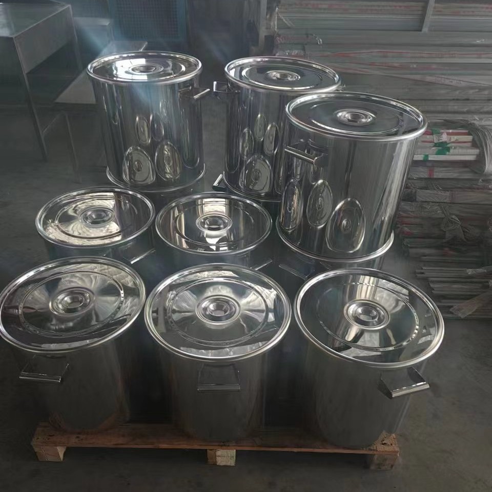 SUS316L 带盖 双耳 满焊 无死角 不锈钢桶 密封 抱箍 搭扣