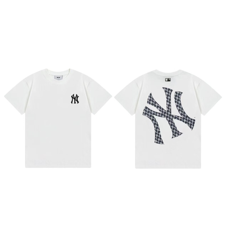 クロスボーダーMLB新ロゴ刺繍ファッション半袖フルプリントルーズTシャツ男性と女性用、ドロップシッピング|undefined