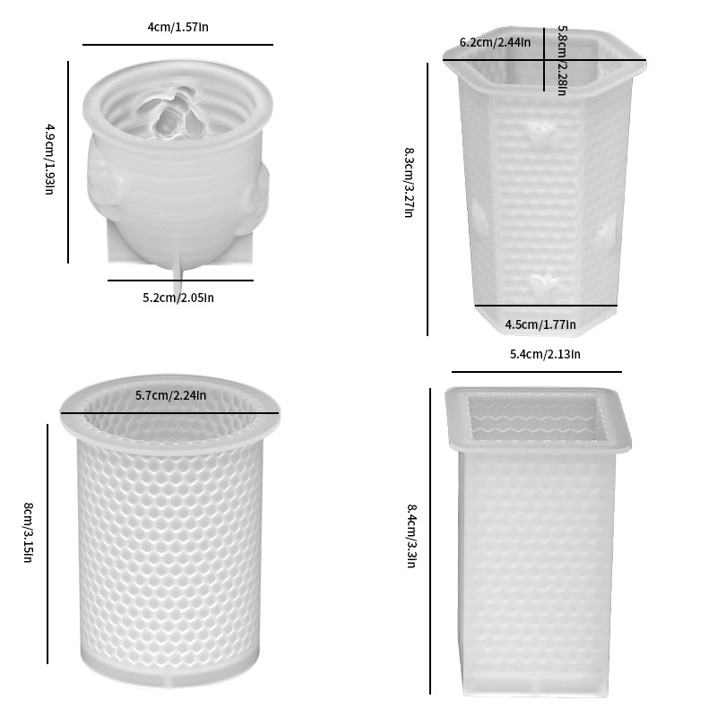 Jiaxian DIY cristal epoxi resina molde múltiple abeja panal vela molde de silicona yeso