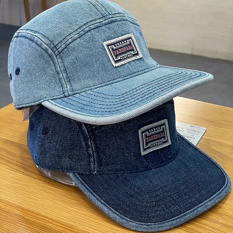 Vintage Baseballkappen aus Denim mit flachem Schirm für Herren und Damen, Harajuku Snapback Cap, modische Streetwear, 5-Panel-Skateboard-Mütze, Casquette, Gorra – Detail 12