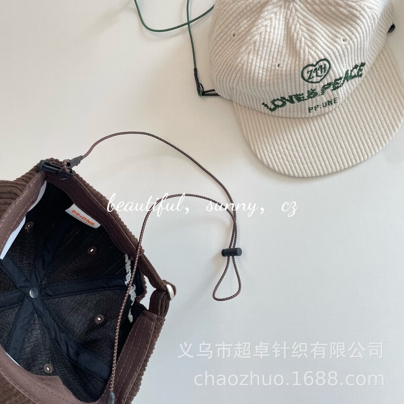 复古平沿灯芯绒秋冬洋气款鸭舌帽亲子款美式棒球帽|undefined