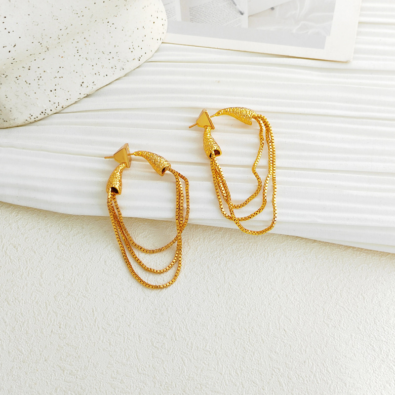 Earrings Classification 1 Pair Quantity 1 Pair Fashion Tassel Copper Plating Earrings