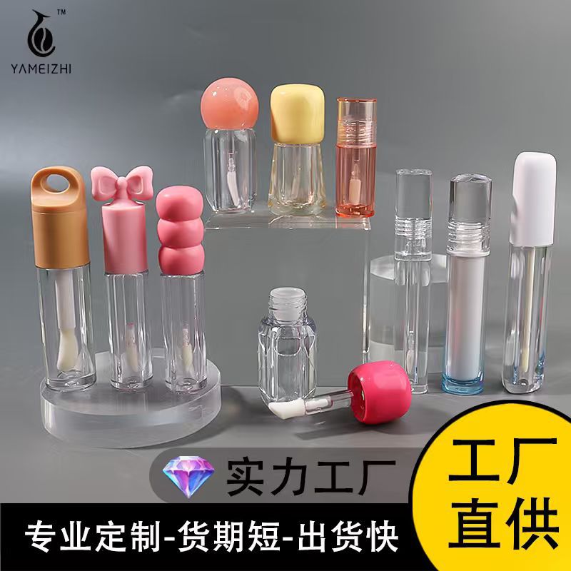 工厂直销多种款式唇釉管彩妆包材唇彩分装管大刷头小刷头唇釉空管