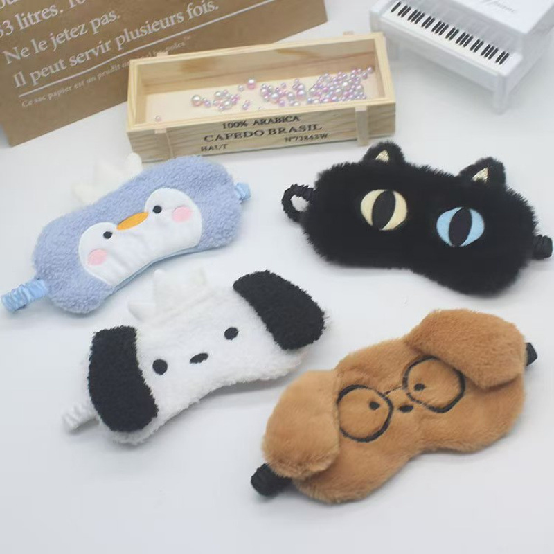Eye Mask Sleep Goggles Dog Penguin Cat Plush Cartoon Light-Blocking Eye Mask Travel Outdoor Nap Eye Protection Cute Eye Mask Sleep Goggles Dog Penguin Cat Plush Cartoon Light-Blocking Eye Mask Travel Outdoor Nap Eye Protection Cute