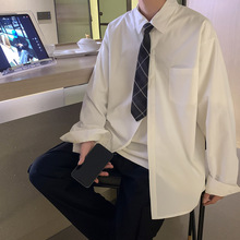 感衬衫男生穿搭港风日系长袖jk衬衣情侣学院风dk制服内搭班服