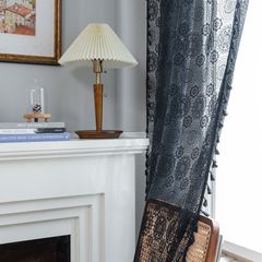 Emmanuelle Rêve White Damask Lace Goblet Curtain Sheer Light American Country Lace Rustic Living Room Bay Window Literary