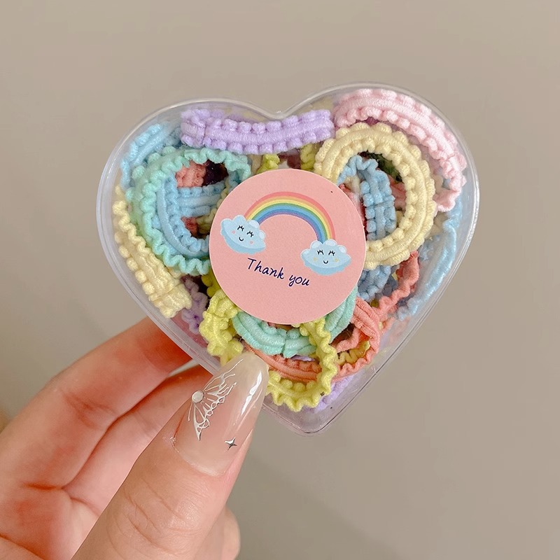 Alta cuerda de pelo de cola de caballo elástica tocado de los niños la banda de goma del lazo del pelo de la niña no duele la cubierta de cuero de la banda del pelo de la cuerda del pelo de la niña