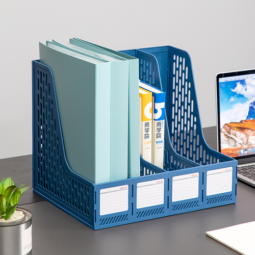 Deli 78998 Quadruple File Frame File Rack Storage Basket File Holder File Basket Organizing Basket Information Rack