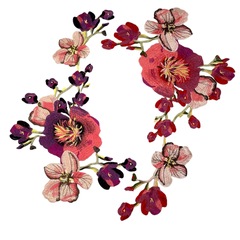 精緻大荷花刺繡布貼 旗袍水溶刺繡花輔料 民族風電腦刺繡繡花