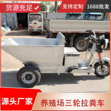 电动工程大骑兵三轮车拉货翻斗车工地上料拉砖平板车搬运养殖拉粪
