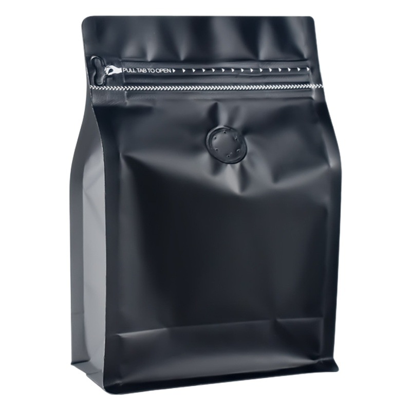 Fuente Baoli 250g de grano de café bolsa de embalaje válvula de escape de papel kraft engrosada papel de aluminio de ocho lados bolsa de sellado bolsa de té en stock