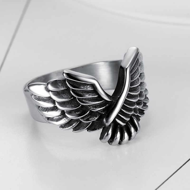 Retro Eagle Stainless Steel Men's Rings display picture 2