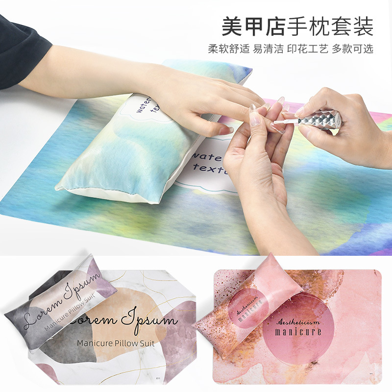 Factory direct simple net popular nail art hand pillow suit waterproof PU leather nail art pillow nail art countertop tools
