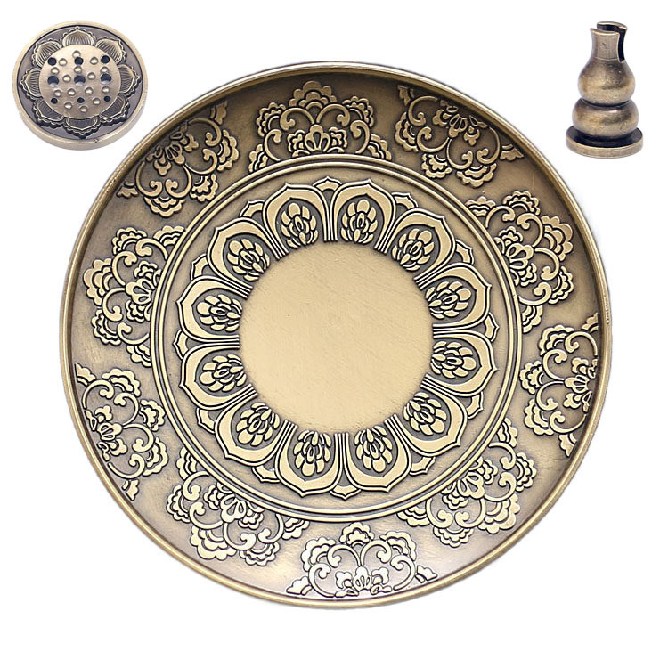 Quemador de incienso de estilo antiguo de cobre, soporte para varillas de incienso de loto, decoración zen para el hogar, sin caída de ceniza. image 19