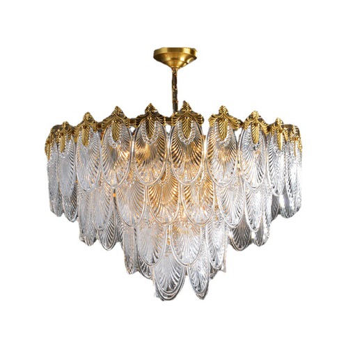 Lighting: Modern Minimalist Creative Designer Chandelier with Full Copper, Suitable for Living Room, Dining Room, Bedroom - European and American Style Copper Chandeliers