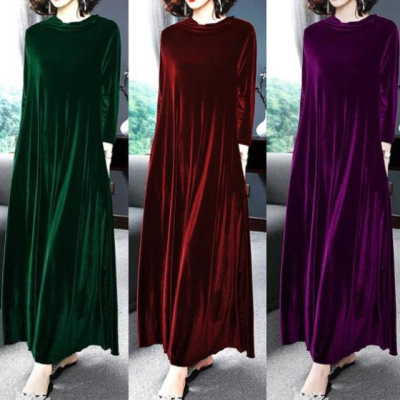 Gold Velvet Dress Western Style Long-sleeved 2022 Spring and Autumn New Stacked Collar Slim Belly Covering Elegant Mid-length Dress Gold Velvet Dress Western Style Long-sleeved 2022 Spring and Autumn New Stacked Collar Slim Belly Covering Elegant Mid-length Dress