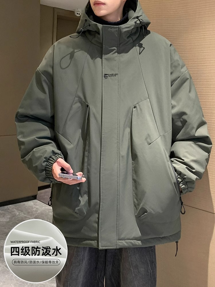 Демисезонная куртка, удерживающая тепло толстовка с капюшоном, пуховик, в американском стиле