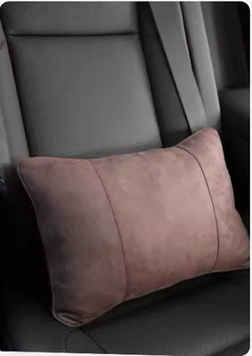 Headrest, Breathable Seat Cushion Set - suede-brown-waist-support
